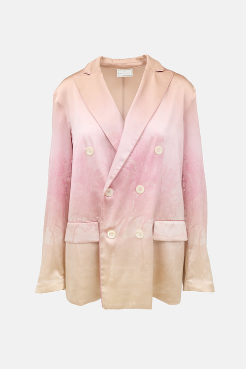 Pierre-Louis Mascia Silk Satin Printed Blazer