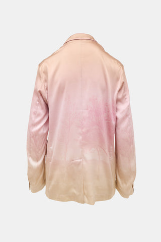 Pierre-Louis Mascia Silk Satin Printed Blazer