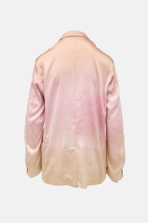 Pierre-Louis Mascia Silk Satin Printed Blazer