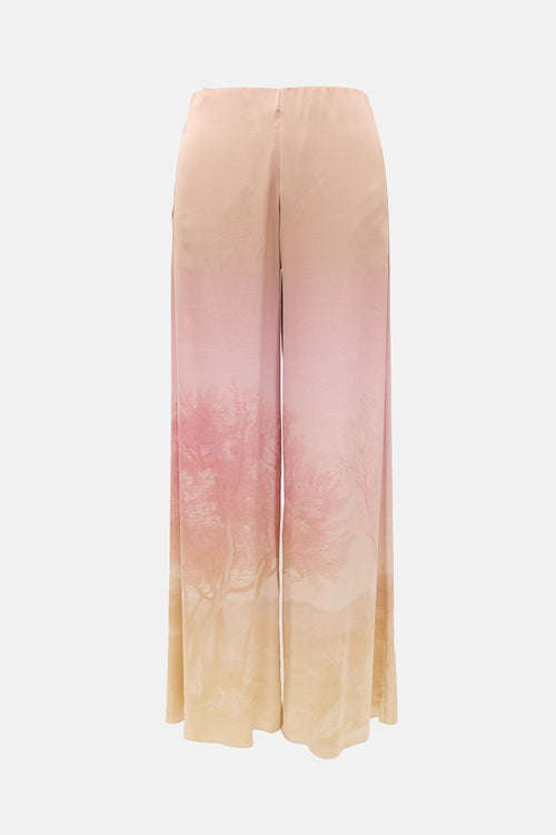 Pierre-Louis Mascia Silk Satin Wide Leg Pant