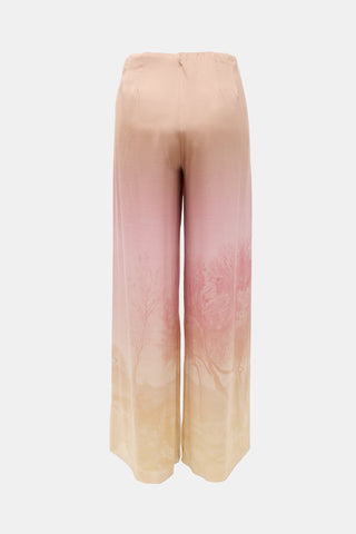 Pierre-Louis Mascia Silk Satin Wide Leg Pant