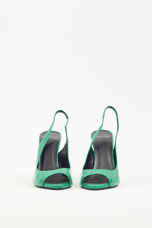 Pierre Hardy Green Patent Leather Slingback Heel