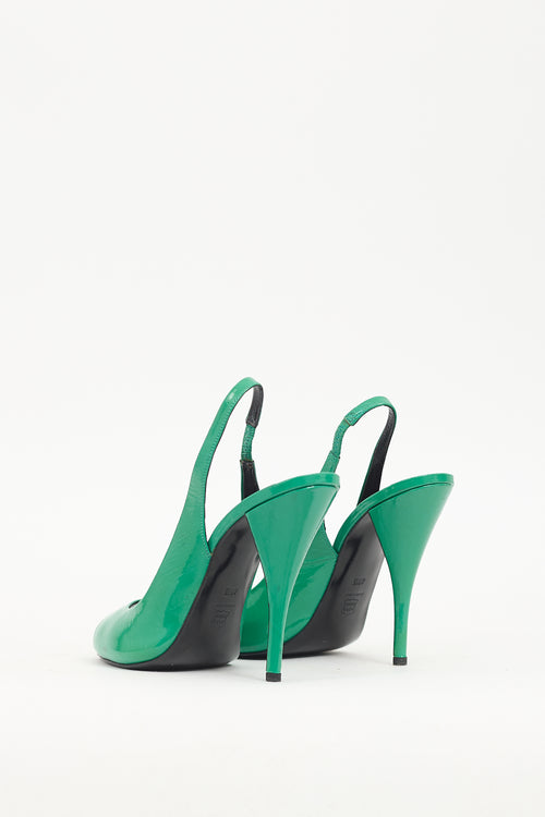 Pierre Hardy Green Patent Leather Slingback Heel