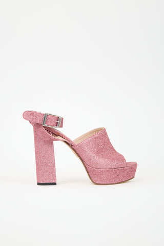 Pinko Glitter Platform Sandal
