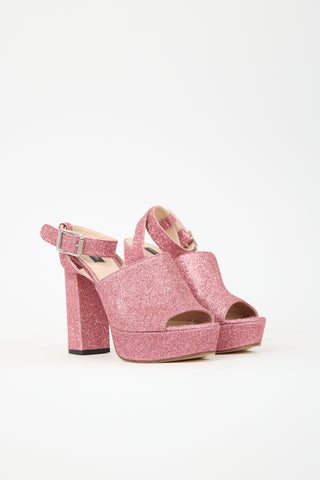 Pinko Glitter Platform Sandal