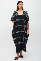 Pippa Holt Black & White Emboirdered No.60 Kaftan Dress