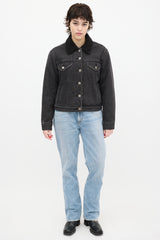 Pistola Black Denim Sherpa Trucker Jacket