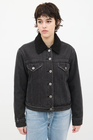 Pistola Black Denim Sherpa Trucker Jacket