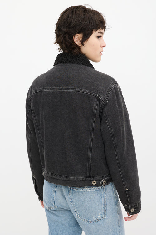 Pistola Black Denim Sherpa Trucker Jacket