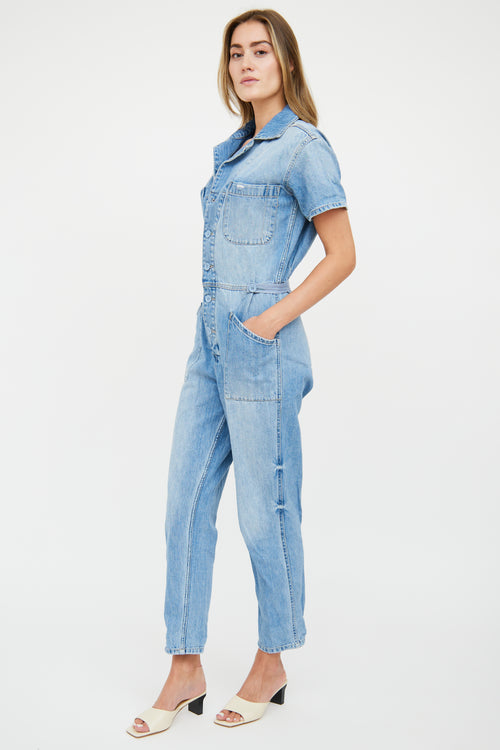 Pistola Blue Light Wash Denim Jumpsuit