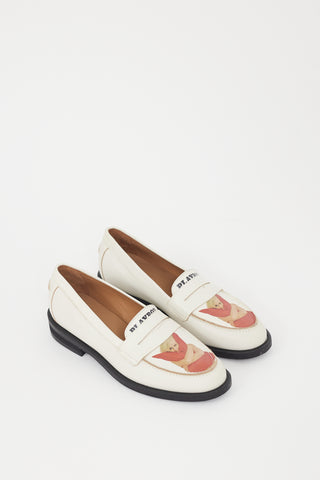 Duke & Dexter X Playboy White & Multicolour Leather Loafer