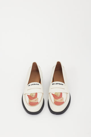 Duke & Dexter X Playboy White & Multicolour Leather Loafer