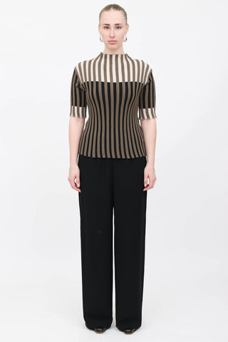 Pleats Please Issey Miyake Knit Striped Top