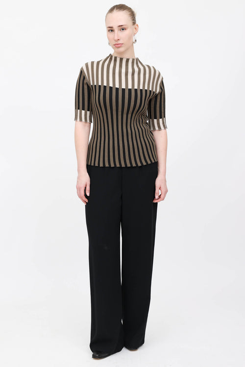 Pleats Please Issey Miyake Knit Striped Top