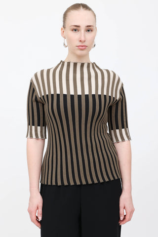 Pleats Please Issey Miyake Knit Striped Top
