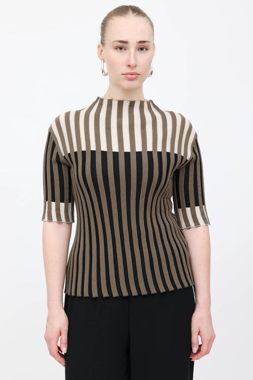 Pleats Please Issey Miyake Knit Striped Top