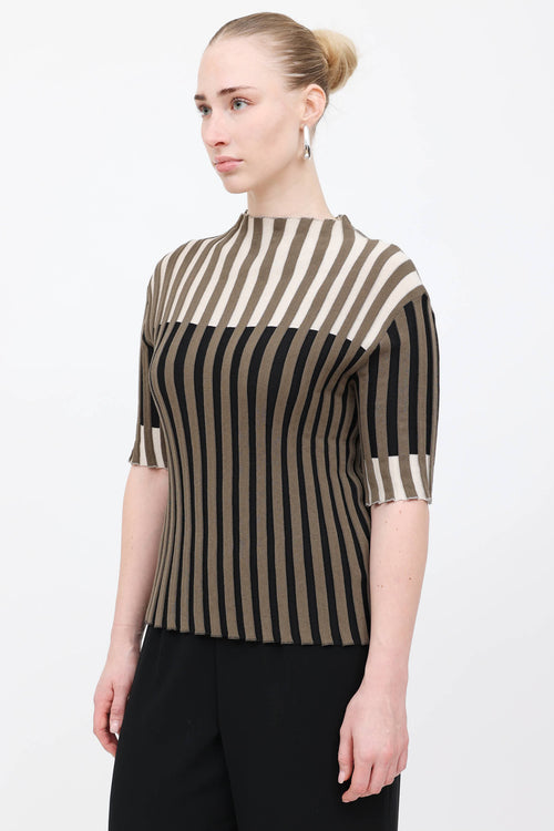Pleats Please Issey Miyake Knit Striped Top