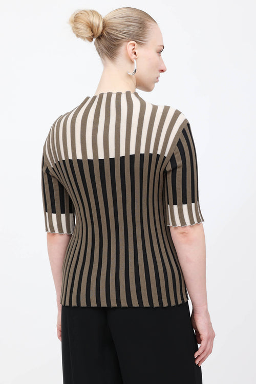 Pleats Please Issey Miyake Knit Striped Top