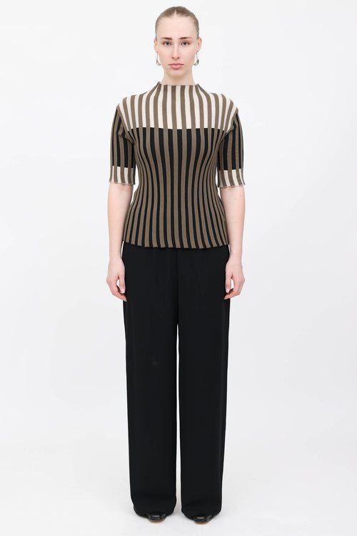 Pleats Please Issey Miyake Knit Striped Top
