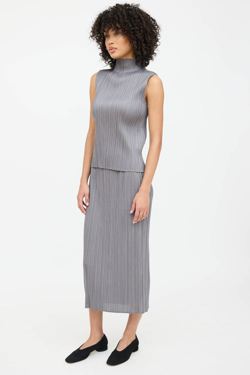 Pleats Please Issey Miyake Pleated Midi Skirt