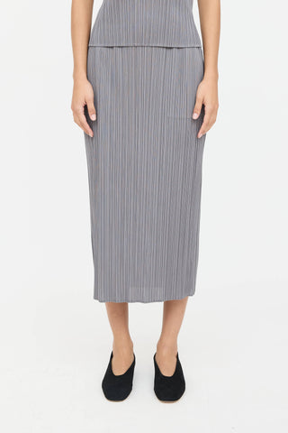 Pleats Please Issey Miyake Pleated Midi Skirt