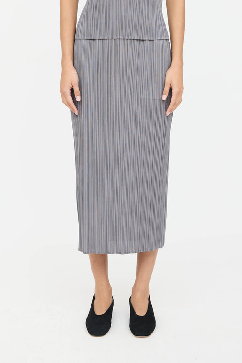 Pleats Please Issey Miyake Pleated Midi Skirt