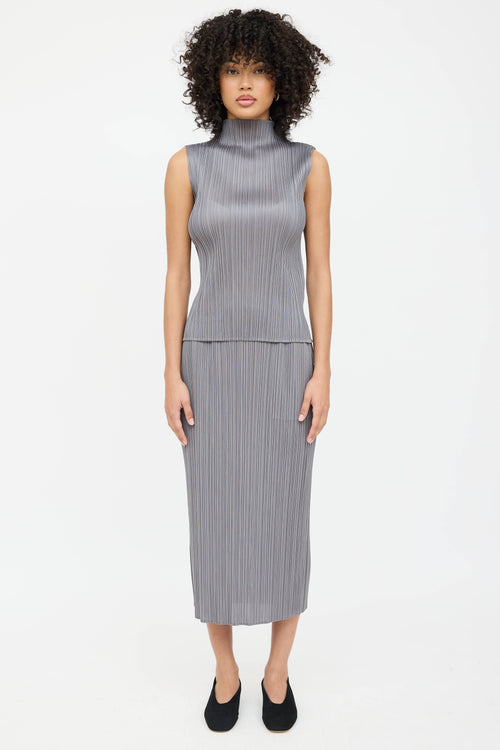 Pleats Please Issey Miyake Pleated Midi Skirt