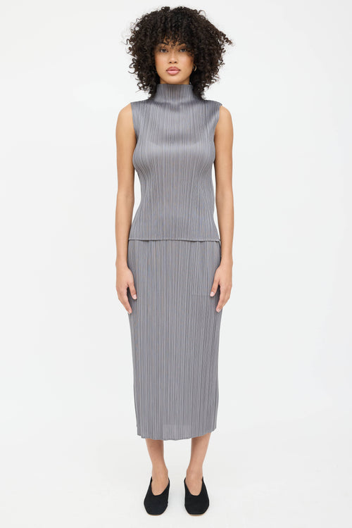Pleats Please Issey Miyake Pleated Midi Skirt
