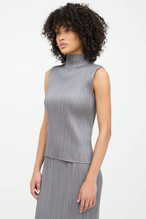Pleats Please Issey Miyake Pleated Sleeveless Top