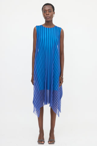 issey miyake pleats please dress sale ISSEY MIYAKE PLEATS PLEASE black PLEATED SLEEVELESS TIE-BACK Dress 5 XL