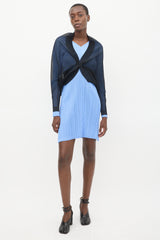 Pleats Please Issey Miyake Black Mesh Bolero Cardigan