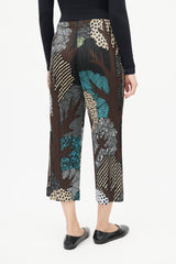 Pleats Please Issey Miyake Brown & Multi Print Plisse Pant