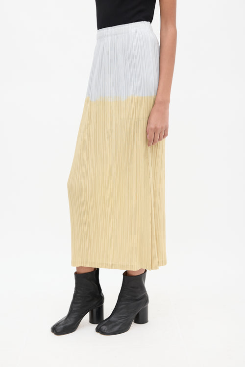 Pleats Please Issey Miyake Grey & Multicolour Pleated Maxi Skirt