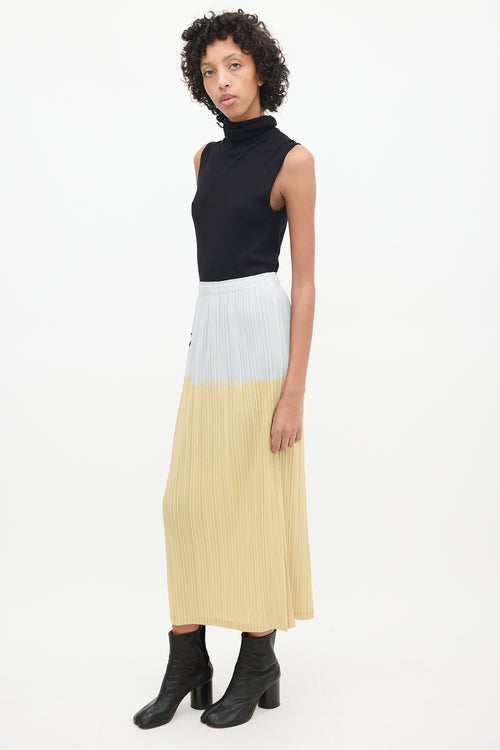 Pleats Please Issey Miyake Grey & Multicolour Pleated Maxi Skirt