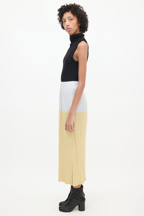 Pleats Please Issey Miyake Grey & Multicolour Pleated Maxi Skirt