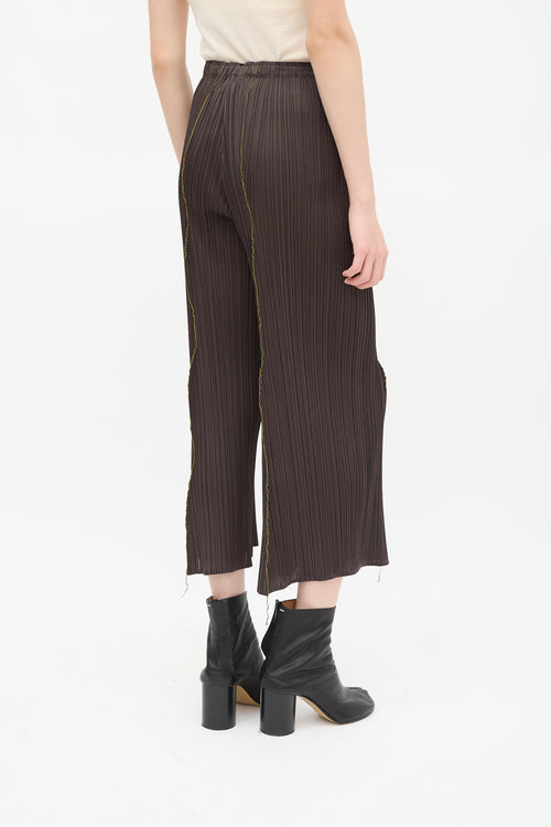 Pleats Please Issey Miyake Grey Pleated Wide Leg Pant