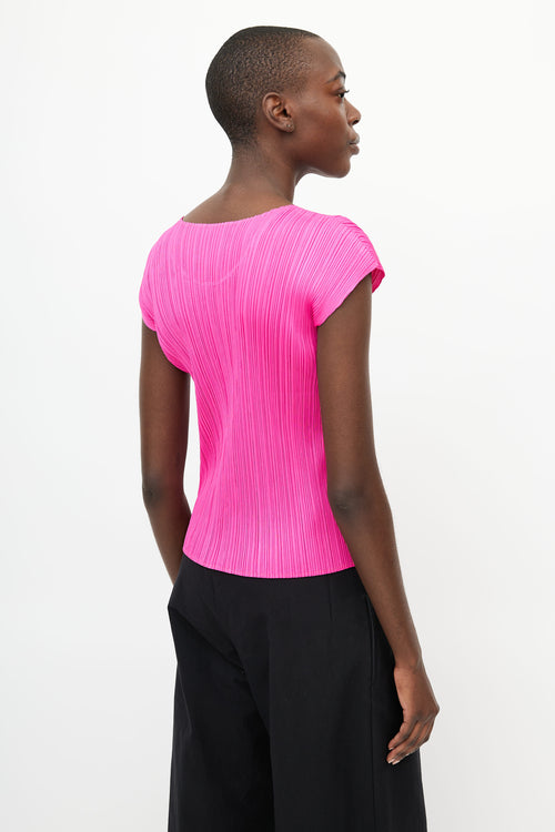 Pleats Please Issey Miyake Pink Pleated Top