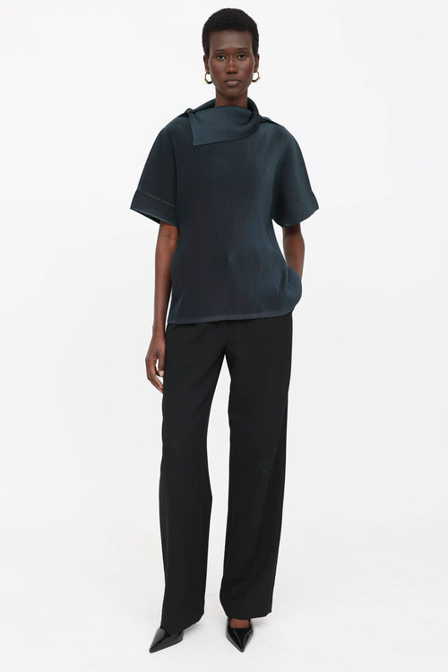 Pleats Please Issey Miyake Pleated Mock Neck Top
