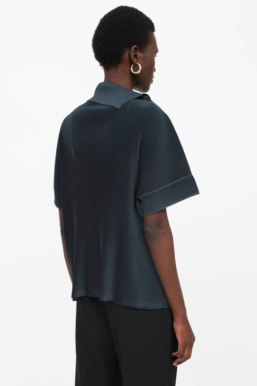 Pleats Please Issey Miyake Pleated Mock Neck Top