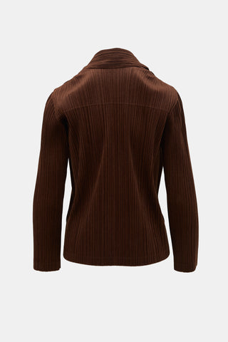 Pleats Please Issey Miyake Pleated Velour Shirt
