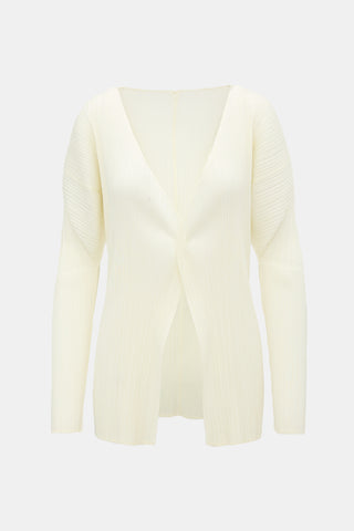 Pleats Please Issey Miyake Plissé Open Cardigan