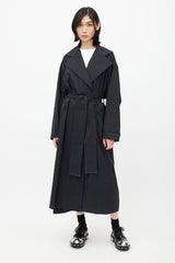 PLEATS PLEASE long Hooded coat Black 3 HOMME PLISSÉ ISSEY MIYAKE 