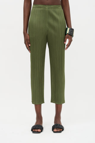 Pleats Please Issey Miyake Pleated Cropped Trouser