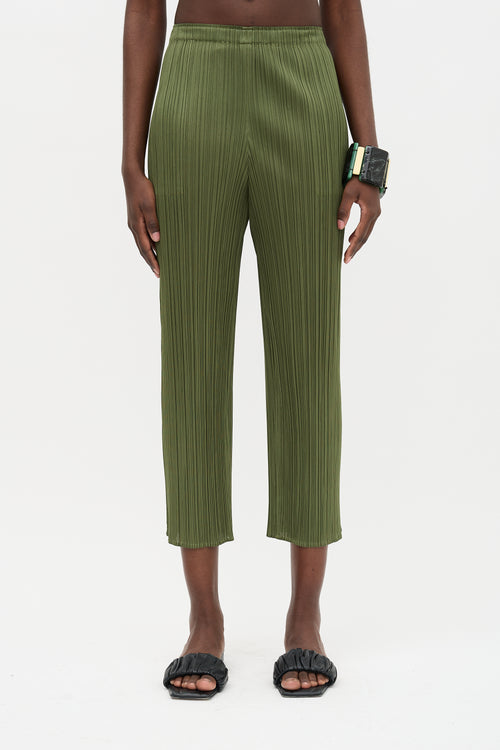 Pleats Please Issey Miyake Pleated Cropped Trouser