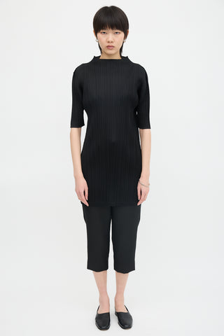 Pleats Please Issey Miyake Pleated Mock Neck Top