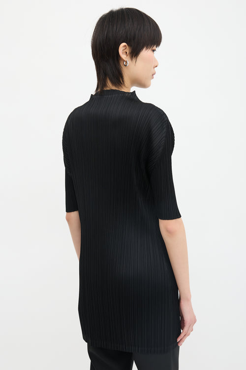 Pleats Please Issey Miyake Pleated Mock Neck Top