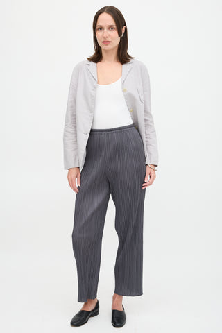 Pleats Please Issey Miyake Pleated Straight Leg Trouser