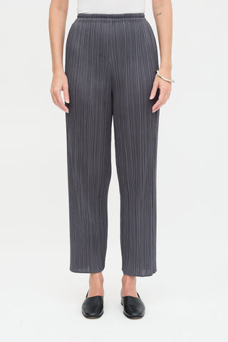 Pleats Please Issey Miyake Pleated Straight Leg Trouser