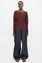 Pleats Please Issey Miyake Printed Pleated Top