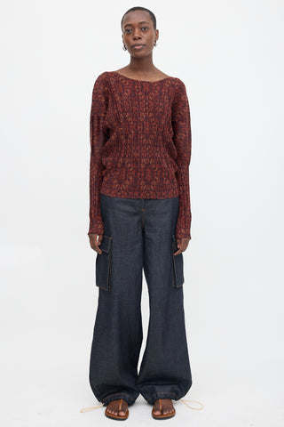 Pleats Please Issey Miyake Printed Pleated Top